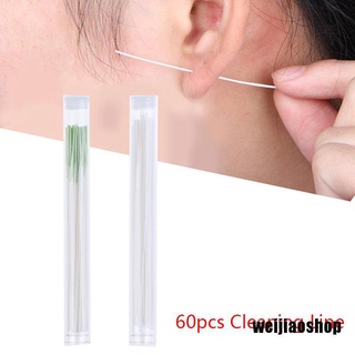 WEIJIAOSHOP 60pcs Earrings Hole Cleaner Disinfection Ear Wires Hole Cleaning Line Piercing