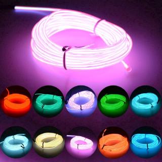 1/3/5M EL Wire LED Light Glow Neon Strip Lamp Garden Rope Battery Party Decor