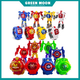 Hot-selling maternal and child products GREEN MOON Transforming Robot Watch Toys LED digital Watch 2