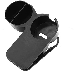 Dual Cup Holder Clip Table Edge Clamp Cup Stand with Storage Tray Desk Side Cup Holder Home Office