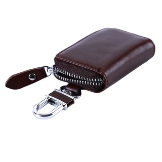 Faux Leather Car Key Chain Ring Key Holder Pouch Wallet Organizer Holder Case jhYm