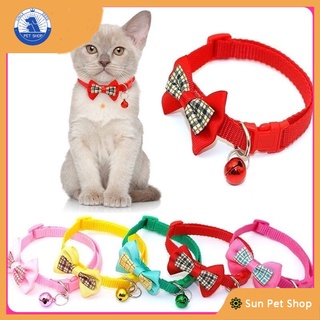 Cat Dog Collar Bowknot with Bells Necklace Buckle Adjustable Puppy Kitten Collars Pet Accessories