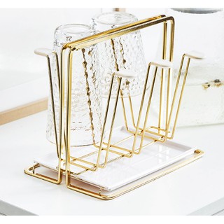 Golden cup holder upside down glass water cup rack creative light luxury drain rack living room cup rack
