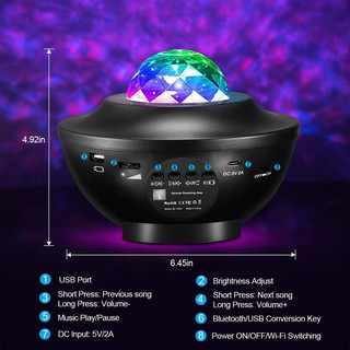 【spot good】☁Galaxy Projector Speaker Night Light Rotating Starry Sky Projector Remote Control Childr