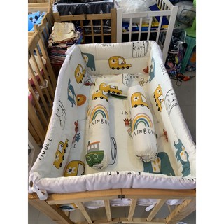 Adjustable crib with Bumper comforter set ( Us cotton )
