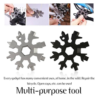 1pc 18-in-1 Multi-tool Combination Compact Portable Outdoor Snowflake Tool Card