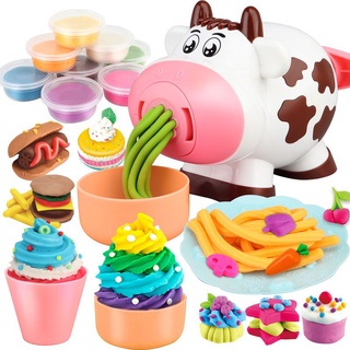 Cartoon Noodle Maker Toy Colored Clay Tasteless Handmade Plasticine Ice Cream Dessert Mold Set (1)