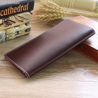 ❡Men s retro cowhide long wallets, ladies leather wallets, simple thin wallets, multi-card card hold