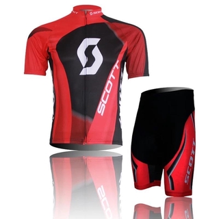 SCOTT Cycling Jersey Set Breathable Mountain Bike Road Bicycle Tee Short Sleeves Pants Jerseys Padding Accessories READY STOCK