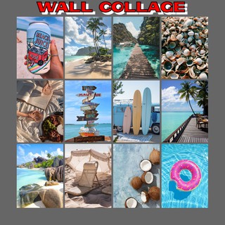Summer 6pcs Pictures Aesthetic Wall Collage Kit Cute Poster Coated Minimalist Room Decor Wall Bar