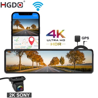 ❈ↂHGDO M210 4K + 2K Dash cam GPS WIFI Front SONY IMX415 Rear View Mirror Video Recorder SONY IMX307