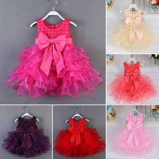 Baby Kids Girl Sleeveless Tutu Lace Skirts Princess Dresses (2)