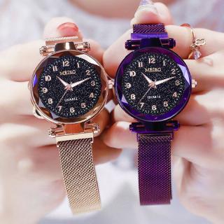 Women Starry Watch Magnetic Buckle Stainless Steel Watch