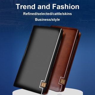 【KJA】Bestseller Men's Wallets PU Leather Solid Luxury Wallet Men PU leather Slim Bifold Long Wallet