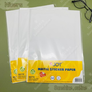 Joy 10sheets Matte Sticker Paper A4 Printable