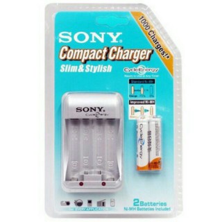 Sony Compact Charger w/2pcs Battery (1)