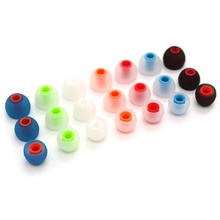 (Vmei) 6 Pairs 12 PCS 3.8mm Soft Silicone In-Ear Earphone Covers Earbud Tips Earbuds Eartips Dual Color Ear Pads Cushion for Headphones Random Color & Size