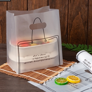 Disposable Plastic Carry Packing Bag Baking Bakery Bag Salad Dessert Packaging Takeaway Food Bag