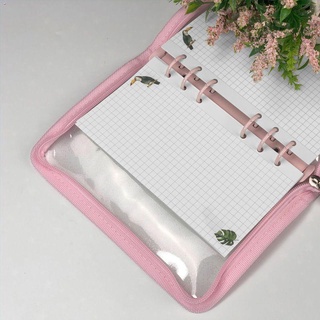 ﺴ❏A5 Transparent Loose Leaf Notebook Glitter Cute Photo Organizer Zipper Binder Notebook Stationery (4)