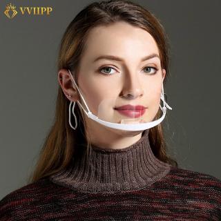 10pcs Transparent Plastic Face Masks Ear Hook Anti Fog Cover Antibacterial Breathing Catering Hygienic Protective