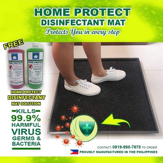 Large DISINFECTANT MAT and Shoe Sanitizing Tray for Foot Bath with FREE Solution Quats