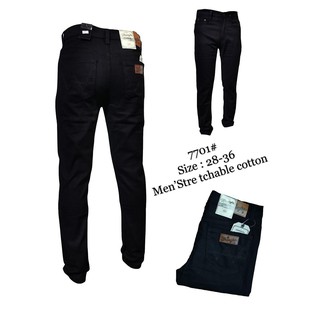 cod 7701# Wrangler Black Cotton Pants Skinny For Men Stretchable