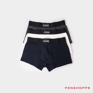 Penshoppe Core 3-in-1 Pack Boxer Briefs (Charcoal, Navy Blue, White)