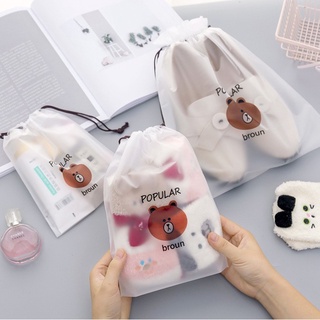 【spot goods】∋Waterproof Drawstring Pocket Clothes Socks Storage Bag Travel Cosmetics Carrying Bag