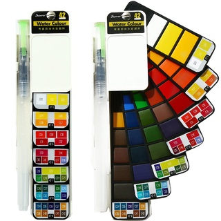 【Colorful】Superior 18/25/33/42 Color Solid Watercolor Set Collapsible Water Color Paint With Water B