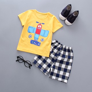 Summer Baby Kids Boys Cotton T-shirt+Short Pants (1)