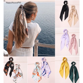 20 Types Silk Tie-dye Long Ribbon Ins Girls Hair Tie Printing Bow Ribbon Scrunchie