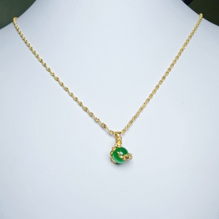 [DG] Jewelry 24k Bangkok Gold Plated Lucky Jade Dragon Ball Necklace (3)