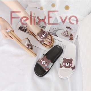 Cute candy-colored bear shoes thick-soled comfortable outer wear student home Korean ryan sandals