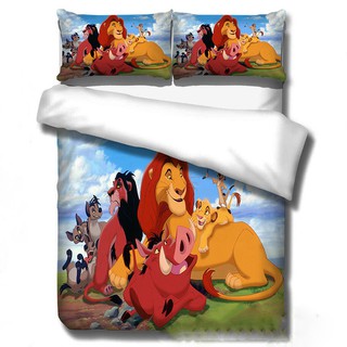 ☬◐Cartoon Lion King Simba Bedding Set Duvet Covers Pillowcases Bed Comforter Cover Baby Children Adu