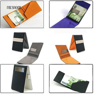 Men's Faux Leather Money Clip Wallet ID Credit Card Holder