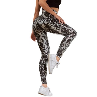 high elastic snake printed yoga pants women peach hip fitness leggings high waist tight stretch sports pants (4)