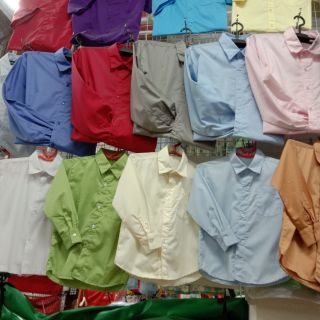Longsleeve polo shirt for kids plain color cotton