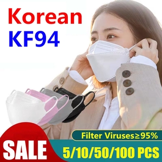 50PCS KF94 Mask 50PCS/10 PCS KF94 Face Mask Washable 50 PCS/10PCS Original Korea White Mask Washable