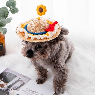Pet Straw Hat dog Hat Cute cat Summer Headgear Pet Dress Up Jewelry birthday