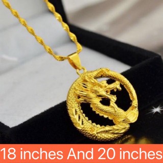 PIA Bangkok 18k gold plated dragon necklace(18" and 20")Unisex