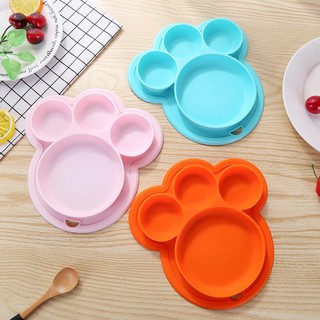 [COD] Bear Paw Kids Silicon Plate with FREE SPOON Blue Orange Pink (1)