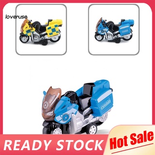 /LO/ Mini Alloy Police Motorcycle Motorbike Pull Back Model Kids Toy Table Decor