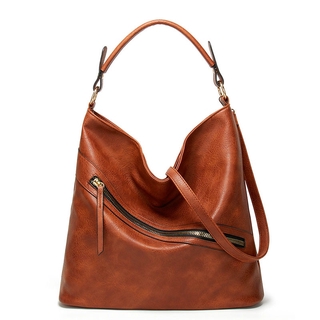 Valenkuci Female Fashion Large Capacity Bag Summer New Style Shoulder Bags Retro Soft PU Leather Bucket Bag All-match Handbags