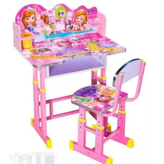 Kids character study table with chair /Children's learning desk/study desk/study desk/Adjustable tab