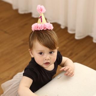 Flower Crown Newborn Headband Birthday 1 Year Number Priness Style Birthday Hat Baby Hair Accessory