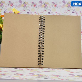 Hard Back Spiral Bound Coil Sketch Book Blank Paper Kraft Sketching Scrawl Paper (7)