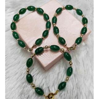 Jade/Agate With 10k Gold Good Luck Bracelet