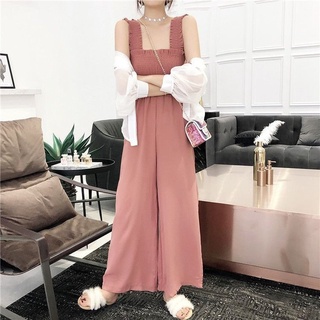 Summer Thin Wide Leg Strap Trousers Loose Jumpsuit200604 (3)