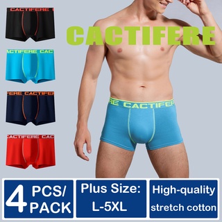4pcs Men‘s plus size Boxer briefs for men cotton plain underwear high quality boxer Men 3XL 4XL 5XL