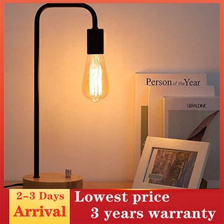 Bedside lamp Dimmable Edison desk lamp shade Study table lamp industrial Wooden desk lamp night lamp
